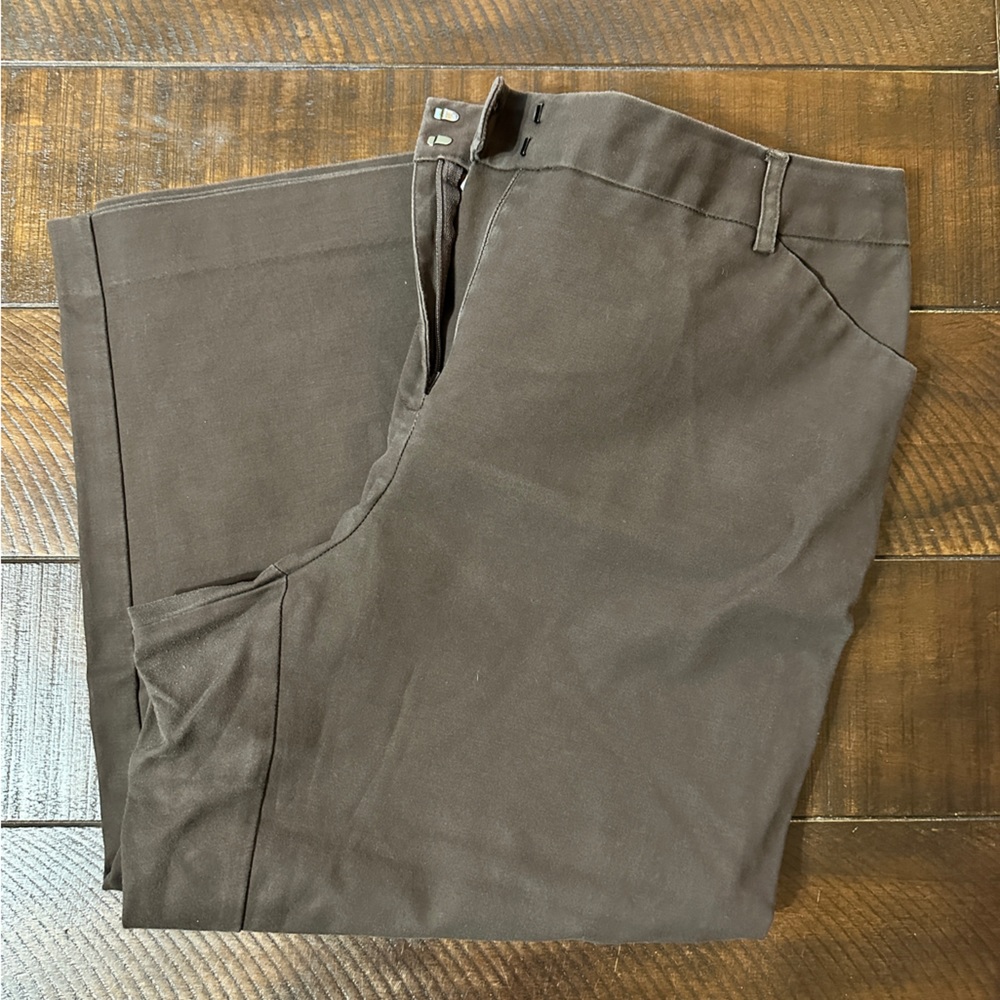 Charter Club Plus Size Katherine Cropped Length Wide-Leg Pants- Brown - 16W